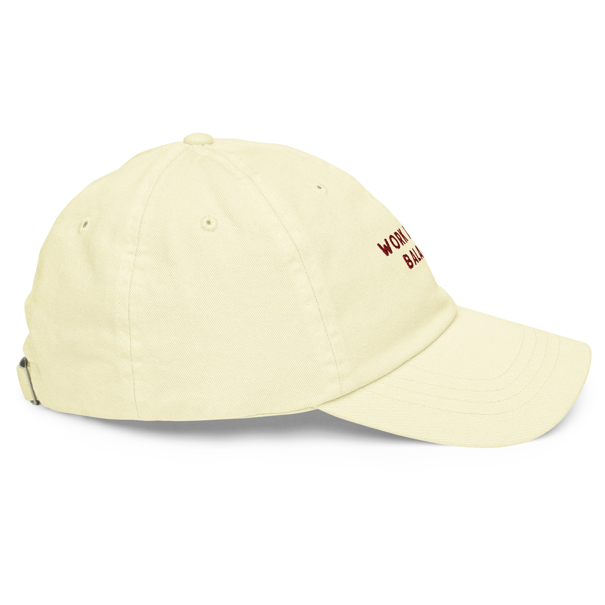 Work / Wine Balance Embroidered Pastel Baseball Cap - Image 11