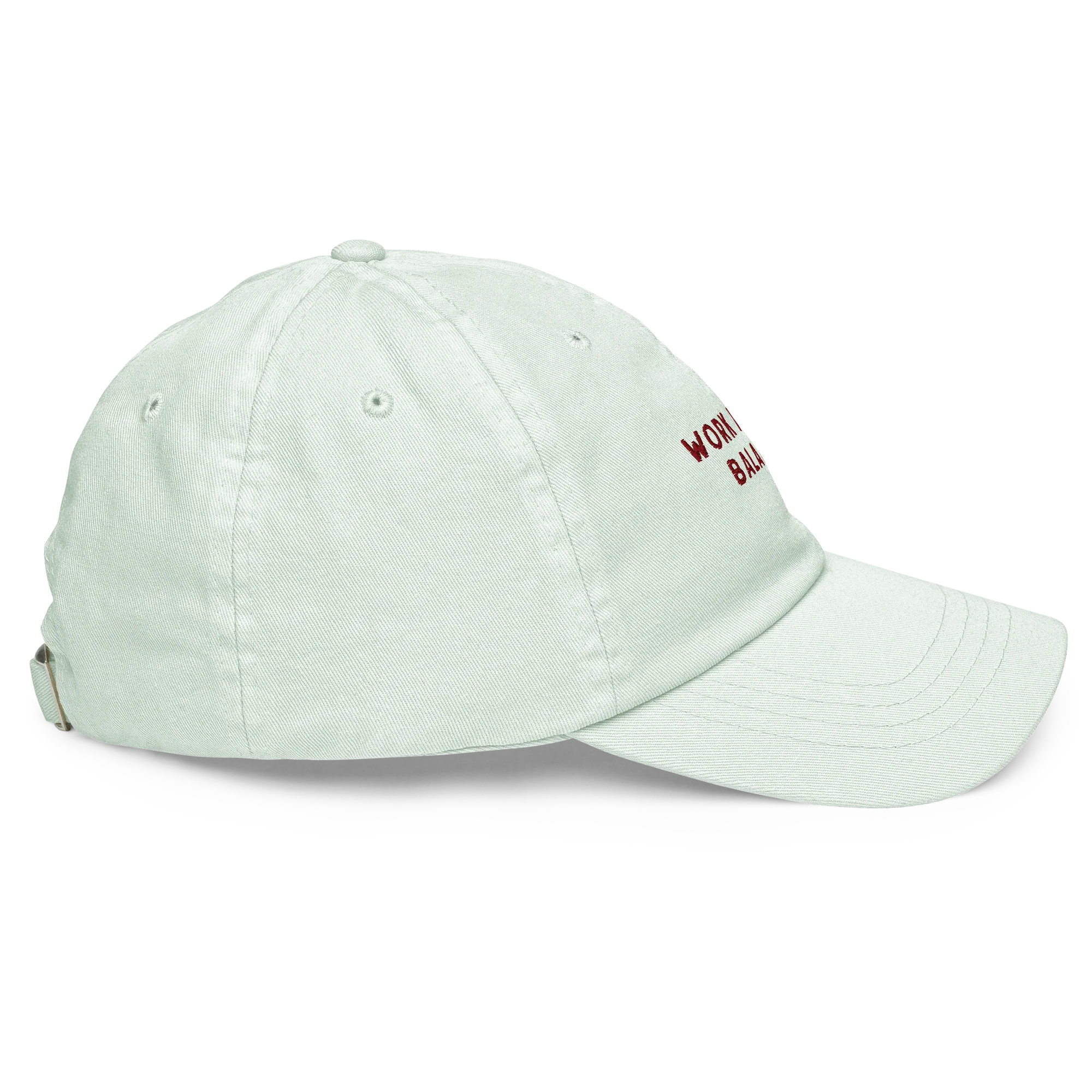 Work / Wine Balance Embroidered Pastel Baseball Cap - Image 5