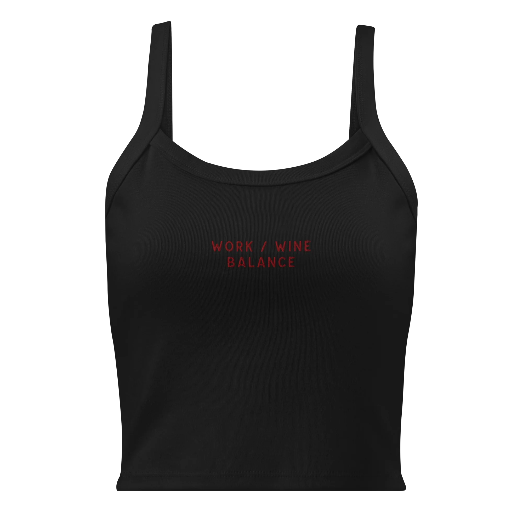 Work / Wine Balance Rib Embroidered Tank Top - Image 6